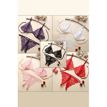 MARSiLYAN- Kadın Dantelli Sütyen Külot Takımı 5li Set