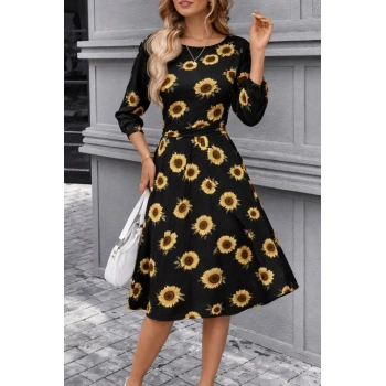 MARSiLYAN- Kadın Fakir Kol Bisiklet Yaka Midi Mikro Elbise