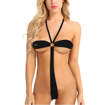 MARSİLYAN-- Kadın Fantazi İç Giyim Siyah Seksi Fantezi Gecelik