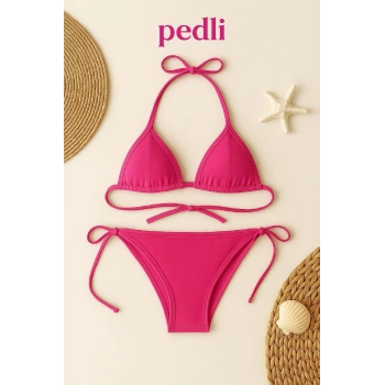 MARSiLYAN- Kadın Fuşya Yandan Bağlamalı Bikini Mayo Takımı