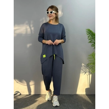 MARSiLYAN- Kadın Iki Iplik Viskon Pamuk Kumaş Arma Detaylı Ikili Takım