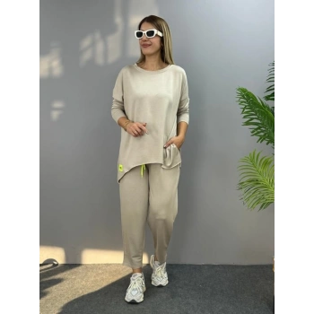 MARSiLYAN- Kadın Iki Iplik Viskon Pamuk Kumaş Arma Detaylı Ikili Takım