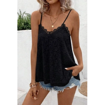 MARSiLYAN- Kadın Ip Askılı V Dantel Yakalı Dantel Bluz