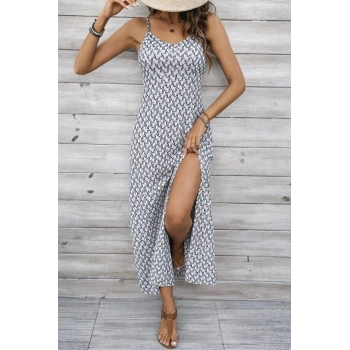 MARSiLYAN- Kadın Ip Askılı V Yakalı Yırtmaçlı Uzun Süprem Elbise