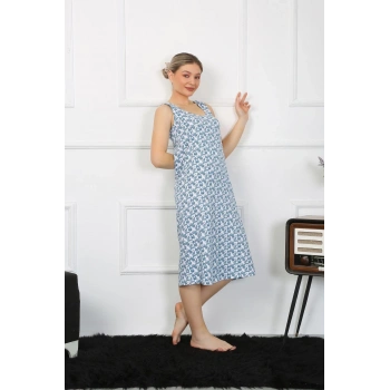 MARSiLYAN- Kadın Kalın Askılı Penye Uzun Gecelik