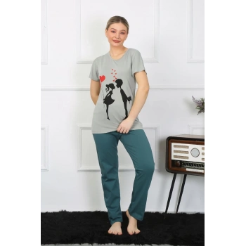 MARSiLYAN- Kadın Kısa Kol Penye Pijama Takımı