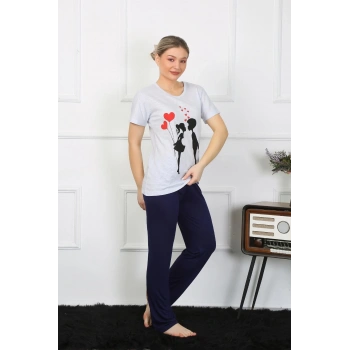 MARSiLYAN- Kadın Kısa Kol Penye Pİjama Takımı