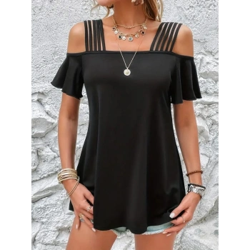 MARSiLYAN- Kadın Kısa Kollu Beş Askılı Viskon Bluz