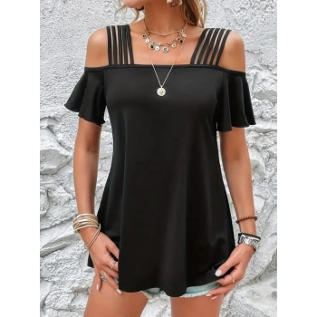 MARSiLYAN- Kadın Kısa Kollu Beş Askılı Viskon Bluz