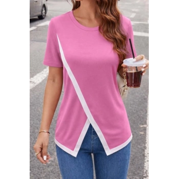 MARSiLYAN- Kadın Kısa Kollu Bisiklet Yaka Viskon Bluz