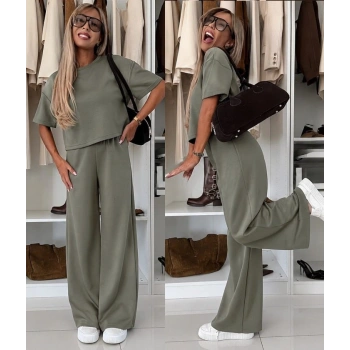 MARSiLYAN- Kadın Kısa Kollu Bisiklet Yakalı Modal Bluz Ve Pantolon Ikili Takım