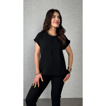 MARSiLYAN- Kadın Kısa Kollu Yuvarlak Yaka Aerobin Bluz Ve Pantolon Ikili Takım