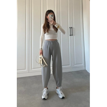 MARSiLYAN- Kadın Krep Kumaş Balon Pantolon