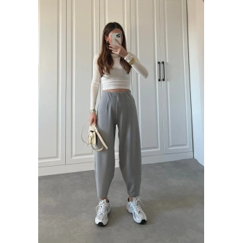 MARSiLYAN- Kadın Krep Kumaş Balon Pantolon