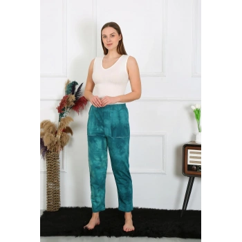 MARSiLYAN- Kadın Pamuk Cepli 3 İplik Alt Eşofman Turkuaz