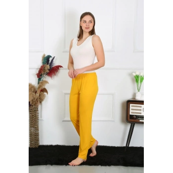 MARSiLYAN- Kadın Pamuk Penye Tek Alt Pijama Sarı