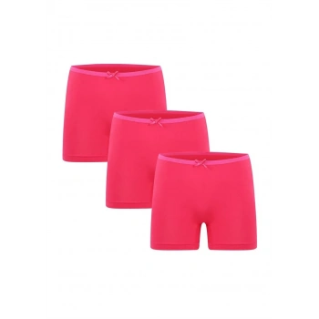 MARSiLYAN- Kadın Penye 3lü Boxer Fuşya