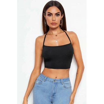 MARSiLYAN- Kadın Siyah Belden Bağlamalı Şık Büstiyer