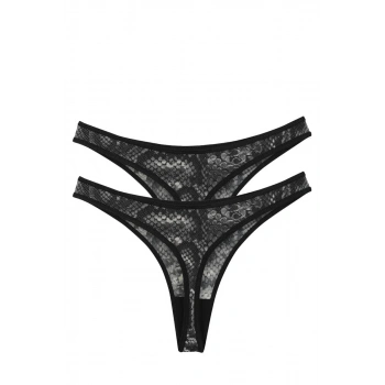 MARSiLYAN- Kadın Siyah Yılan Desenli 2li Tanga Slip