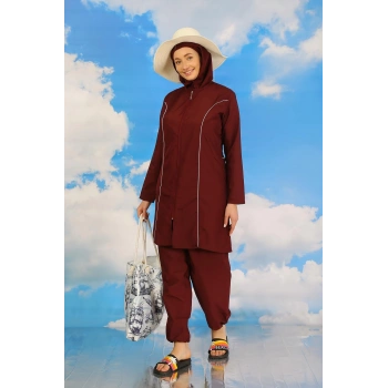 MARSiLYAN- Kadın Tam Tesettür Bordo Mayo