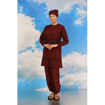 MARSiLYAN- Kadın Tam Tesettür Mayo Bordo