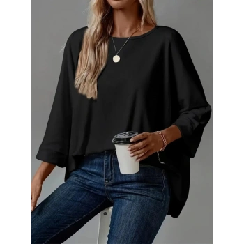 MARSiLYAN- Kadın Truvakar Kollu Bisiklet Yaka Viskon Bluz