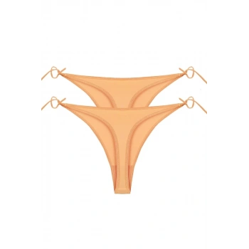 MARSiLYAN- Kadın Turuncu Yandan Bağlamalı 2li Tanga Slip
