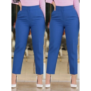 MARSiLYAN- Kadın üste Oturan Paçası Bilek üzerinde Biten Krep Kumaş Pantolon 36 (S) - 50 (5XL)