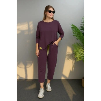 MARSiLYAN- Kadın Uzun Kollu Arma Detaylı Iki Iplik Viskon Ikili Takım