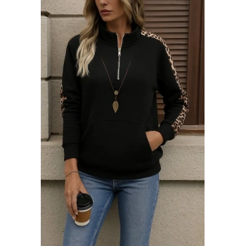MARSiLYAN- Kadın Uzun Kollu Balıkçı Yaka önden Fermuarlı Polar Bluz