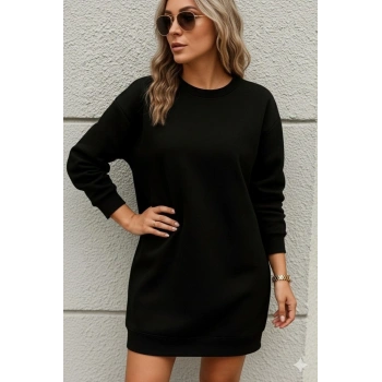 MARSiLYAN- Kadın Uzun Kollu Bisiklet Yaka Iki Iplik Elbise