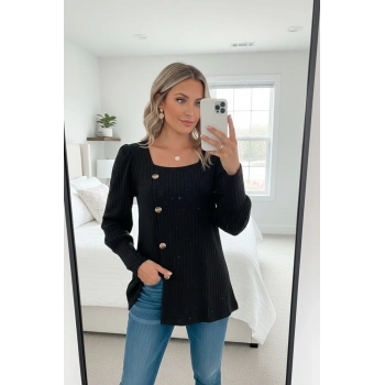 MARSiLYAN- Kadın Uzun Kollu Düğmeli Mevsimlik Bluz – Yumuşak Dokulu, Esnek ve Sıcak Tutan Kumaş