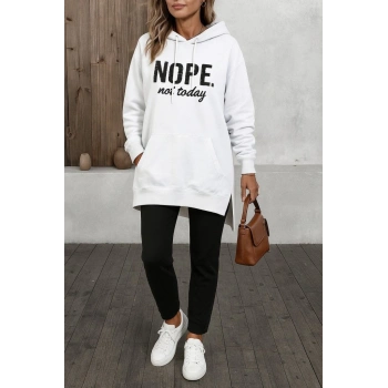 MARSiLYAN- Kadın Uzun Kollu Kapşonlu Bağcıklı Viskon Iki Iplik Sweat