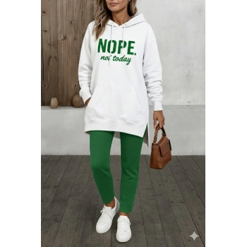 MARSiLYAN- Kadın Uzun Kollu Kapşonlu Bağcıklı Viskon Iki Iplik Sweat