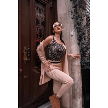 MARSiLYAN- Kadın Uzun Kollu Krep üçlü Takım