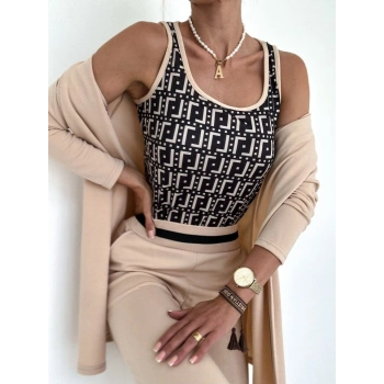 MARSiLYAN- Kadın Uzun Kollu Krep üçlü Takım