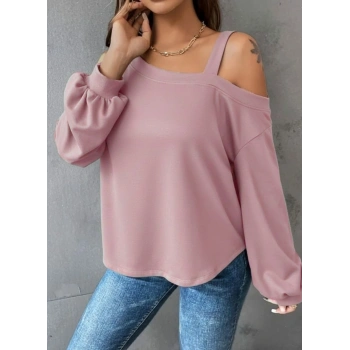 MARSiLYAN- Kadın Uzun Kollu Tek Omuz Askı Detay Salaş Dalgıç Bluz