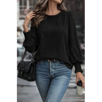 MARSiLYAN- Kadın Uzun Kollu Yuvarlak Yaka Aerobin Bluz