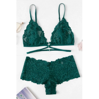 MARSiLYAN- Kadın Yeşil Özel Şık Sütyen Külot Takımı