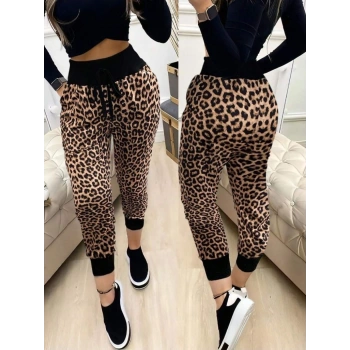 MARSiLYAN- Kadın Yüksek Bel Bağcıklı Desenli Iki Iplik Pantolon