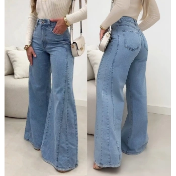 MARSiLYAN- Kadın Yüksek Bel Paçaya Doğru Geniş Kesimli Kot Pantolon