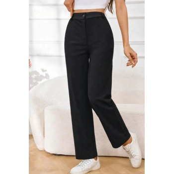 MARSiLYAN- Kadın Yüksek Bel Paçaya Doğru Genişleyen Ithal Krep Pantolon