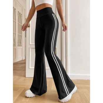 MARSiLYAN- Kadın Yüksek Bel şerit Detaylı Ispanyol Paçalı Dalgıç Pantolon