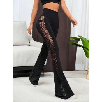 MARSiLYAN- Kadın Yüksek Bel Yandan File Görünümlü Dalgıç Tayt