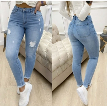 MARSiLYAN- Kadın Yüksek Bel Yırtık Desenli Skınny Kot Pantolon