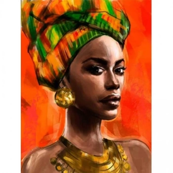 MARSiLYAN- Kanvas Afrikalı Güzel 7 Sayılarla Boyama Seti Rulo