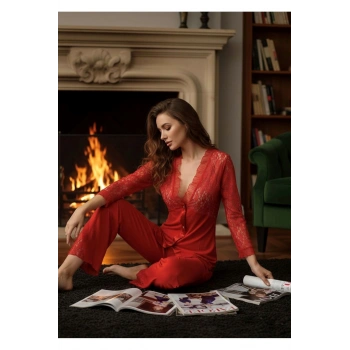 MARSİLYAN- Kırmızı Penye Pijama Takımı - 1570