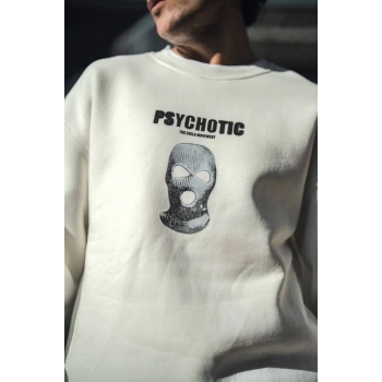 MARSiLYAN- Kışlık Bisiklet Yaka Baskılı SweatShirt - Beyaz