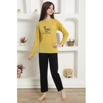 MARSiLYAN- Kız Çocuk Penye Pijama Takım Sarı