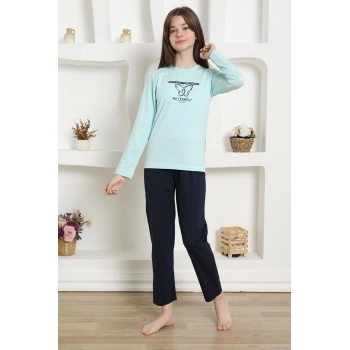 MARSiLYAN- Kız Çocuk Penye Pijama Takım Su Yeşili